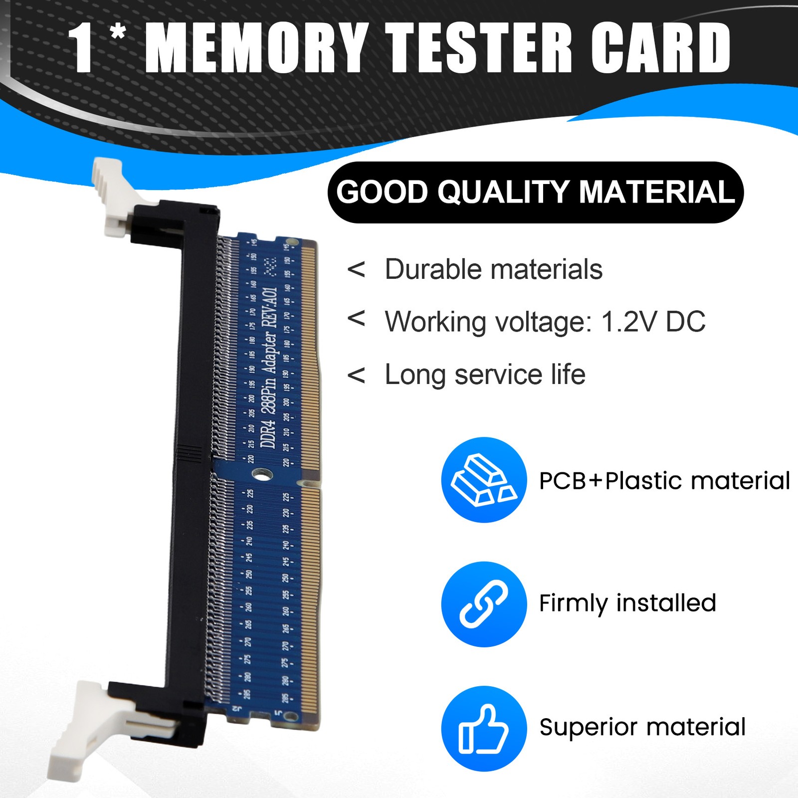 DDR4 288Pin DIMM Adapter Riser Memory Tester Memory Card Card Circuit9387