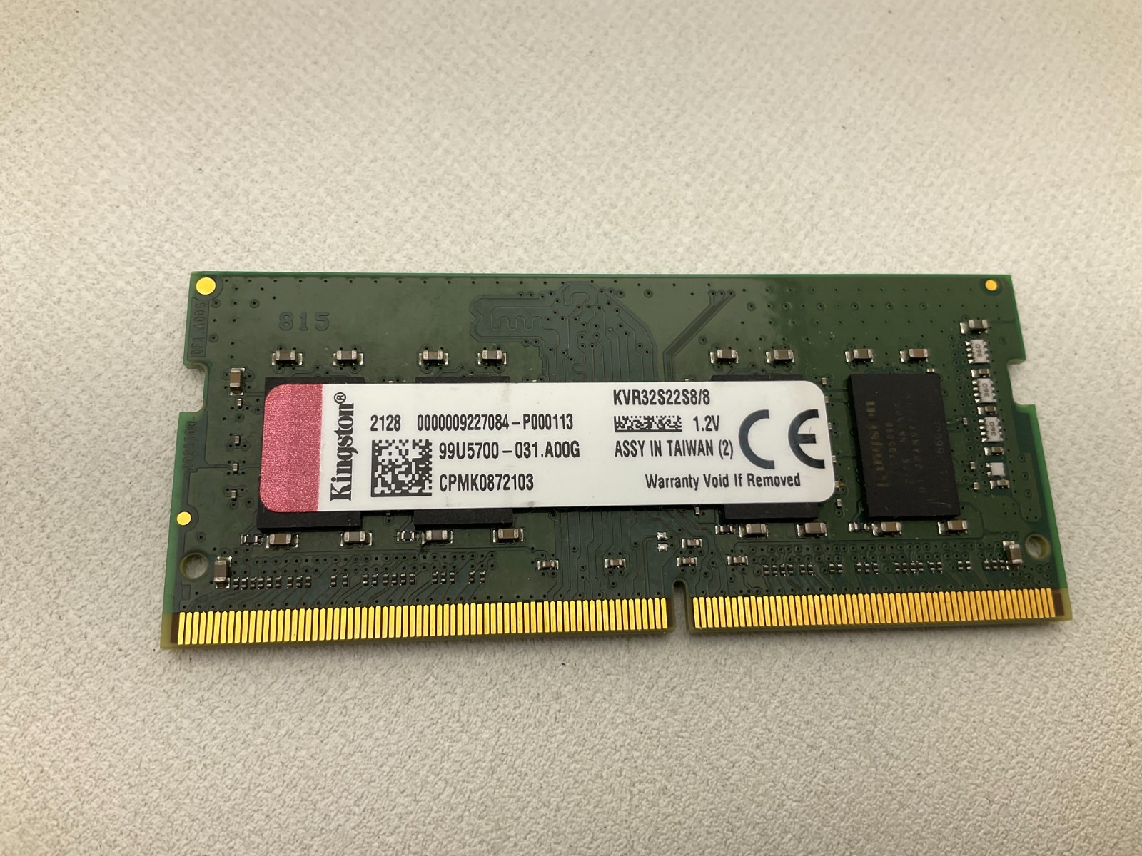 Kingston ValueRAM 8GB DDR4 SoDIMM 260-pin SDRAM Memory (KVR32S22S8/8)