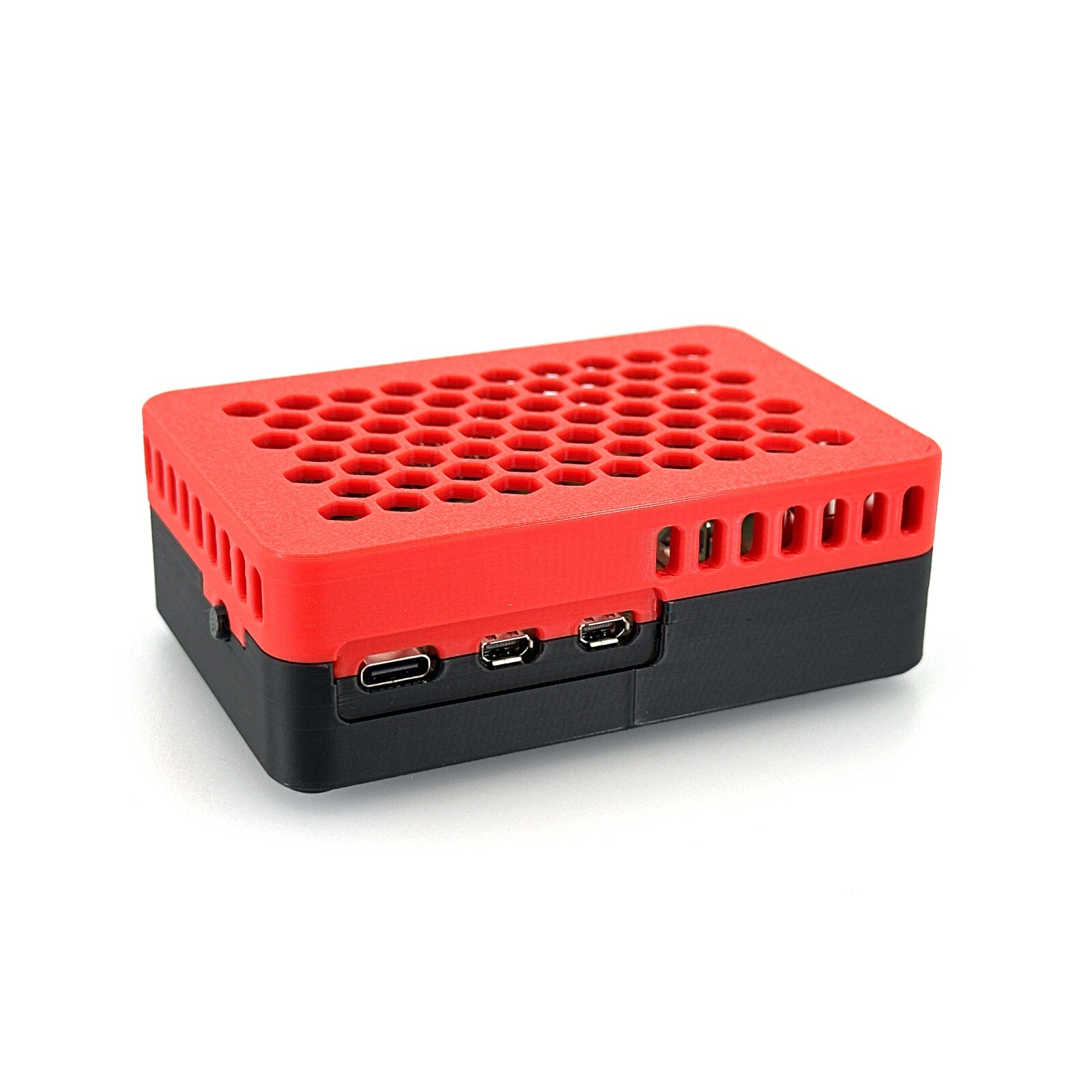 Raspberry Pi 5 Case for Pimoroni NVMe Base – Includes 4 Silicone Bumper Pads
