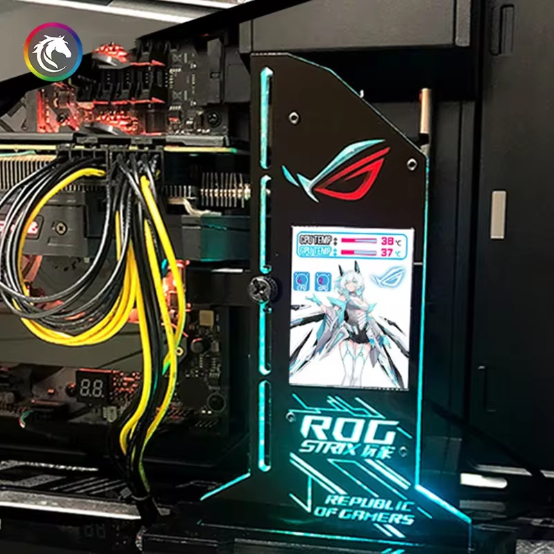 Custom Your Picture GPU Bracket VGA Holder 2.4″ LCD RGB CPU GPU RAM Monitor