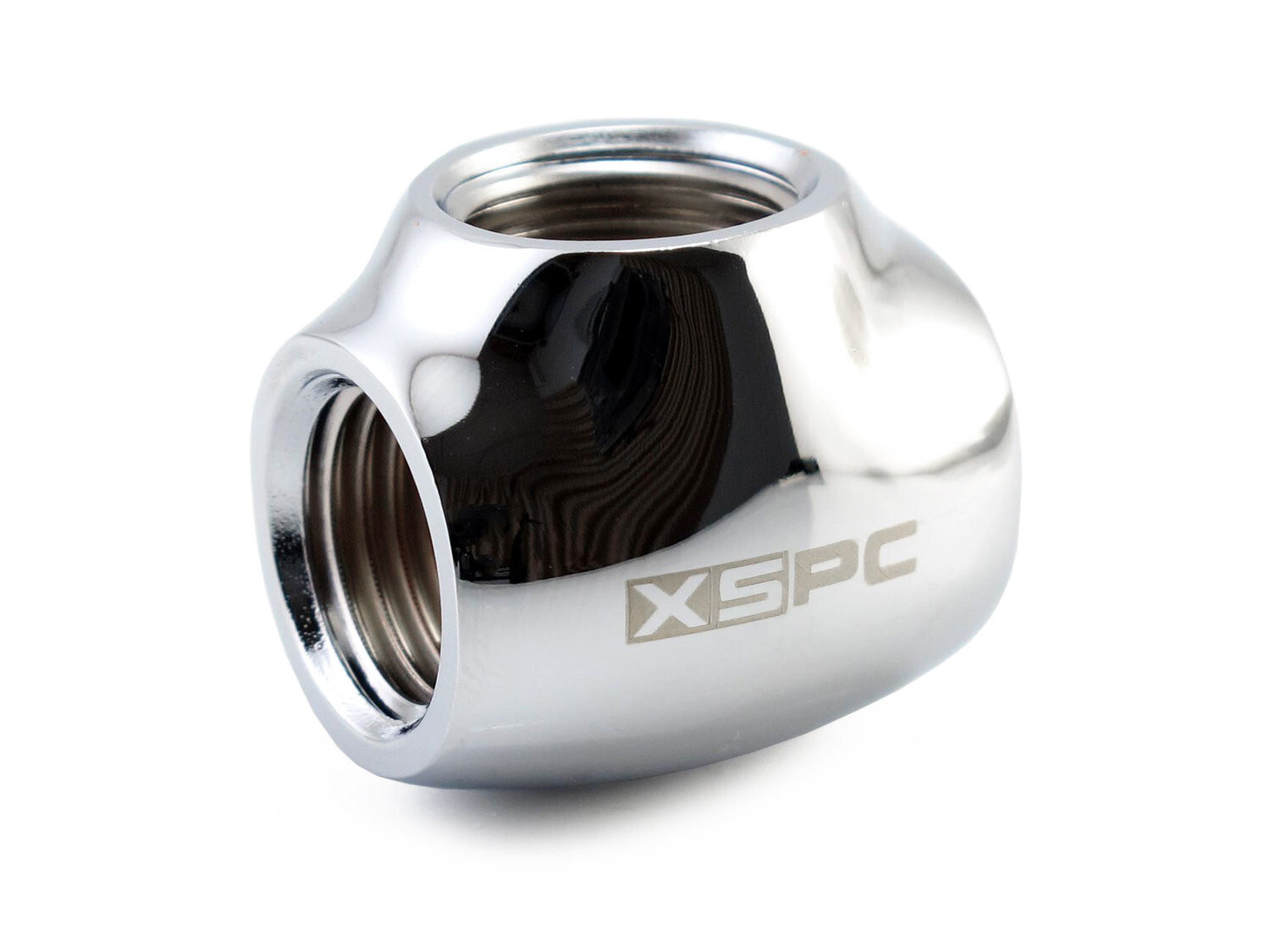 XSPC 3 Way T Splitter Fitting (Chrome Plated Brass) Female G1/4″ Threads