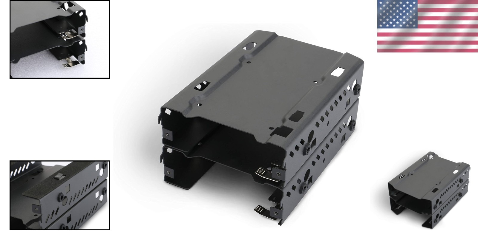 Duo Pack 3.5” Stackable HDD Bracket with Anti-Vibration for Stylish Storage