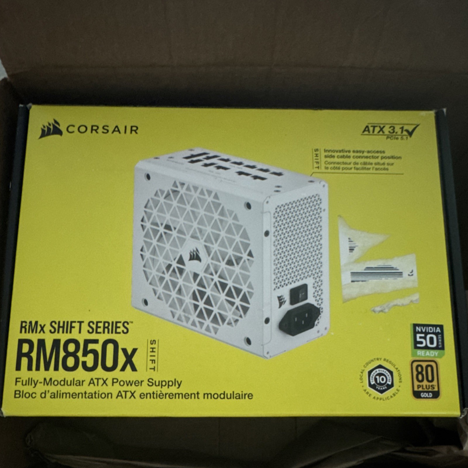 Corsair RM850x Shift Series 850W Fully Modular ATX PSU PCIe 5.1 White