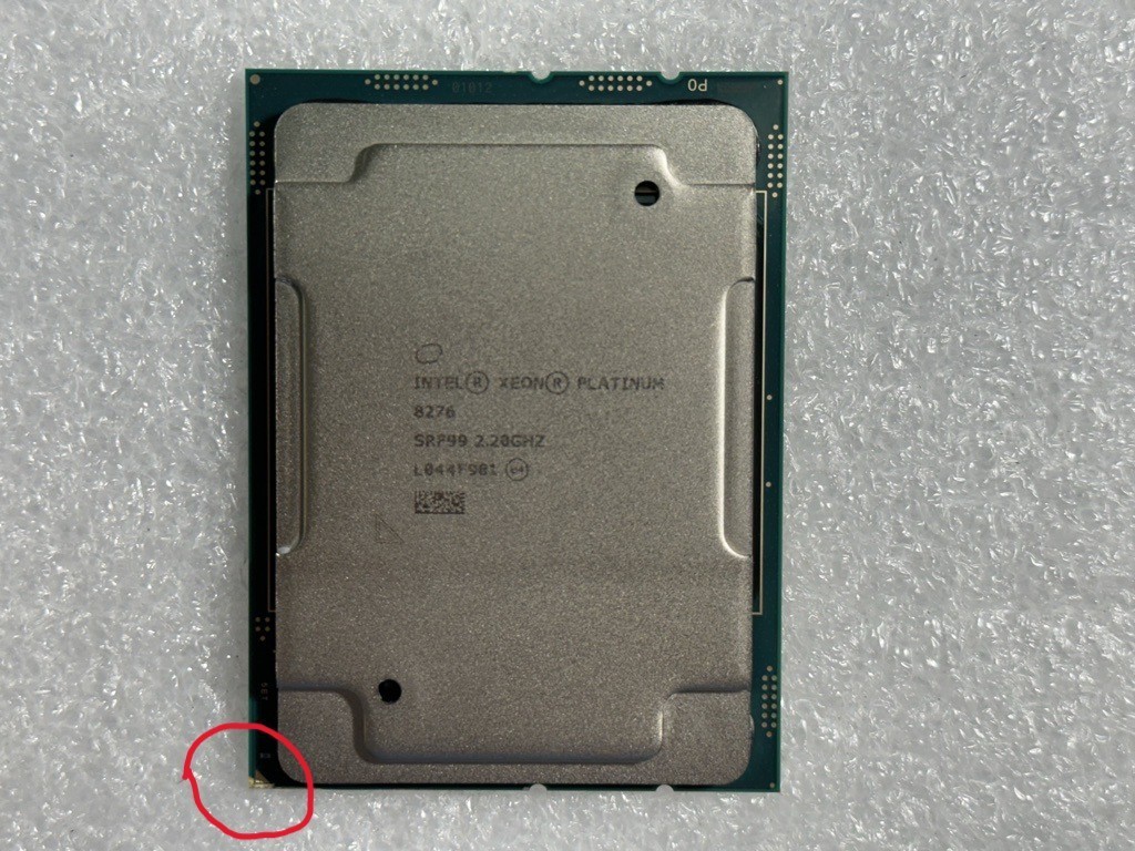 SRF99 Intel Xeon Platinum 8276 28-Core 2.20GHz 38.5MB 165W CPU (Corner Broken)