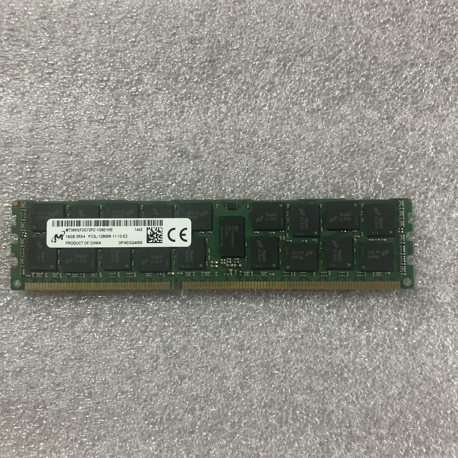 16GB PC3-12800 RDIMM Micron MT36KSF2G72PZ-1G6E1HE Server Memory RAM