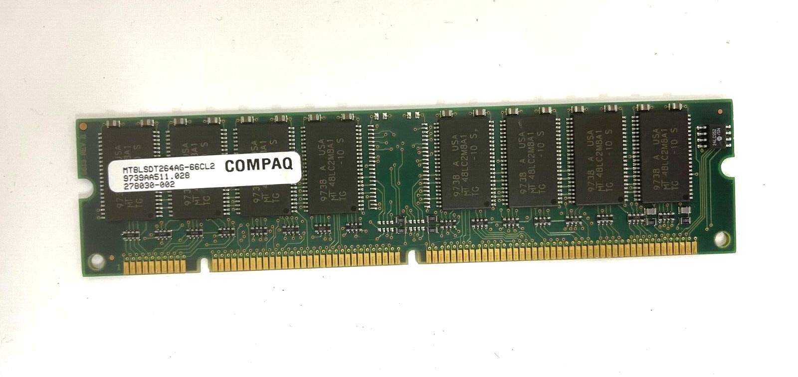 VINTAGE TESTED COMPAQ MTBLSDT264AG-66CL2 16 MEG 168 PIN DIMM USOFF2-MEM2BX1