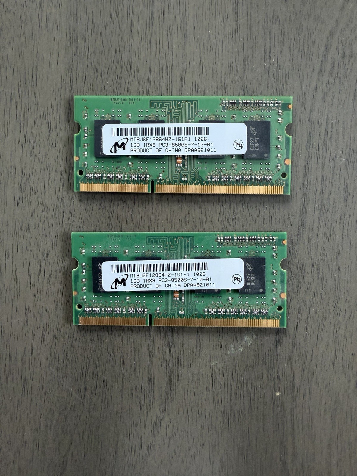 Micron SO-DIMM Memory DDR3 1GB (2GB TOTAL) RAM DDR3-1066 PC3 8500S 1066MHz 1GB
