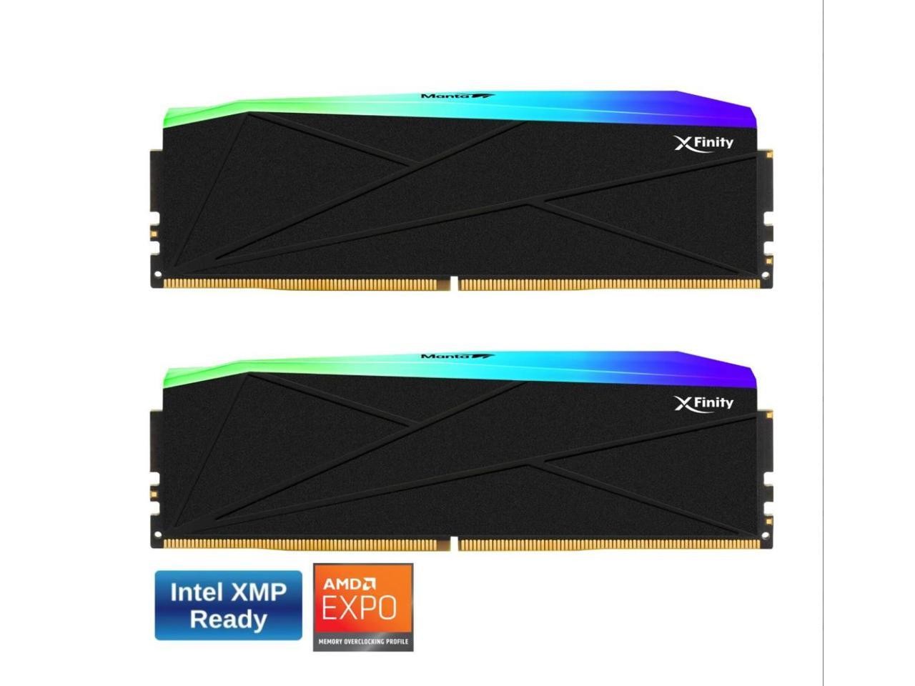 V-COLOR Manta XFinity RGB DDR5 64GB (32GBx2) 6400MHz XMP 3.0 & AMD EXPO CL32 1.4