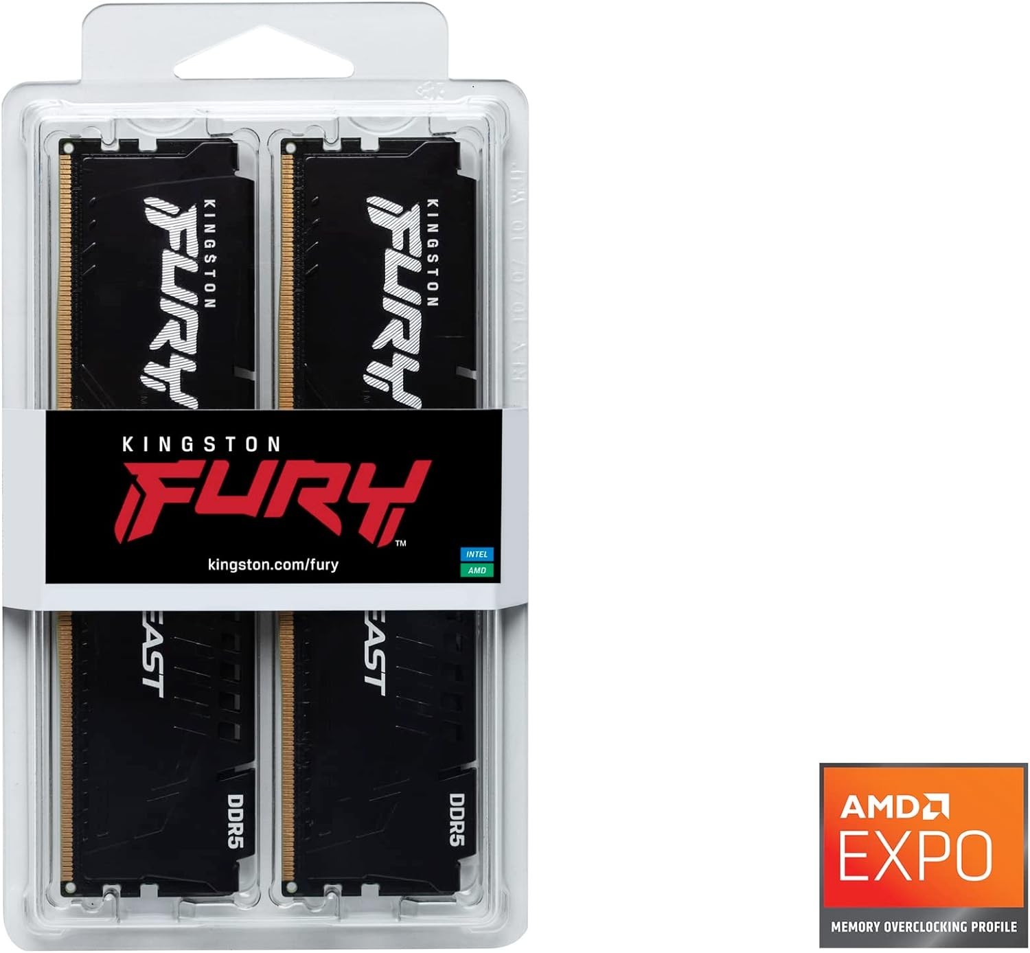 Kingston FURY Beast 32GB (2x16GB) DDR5 6000MT/s CL36 KF560C36BBEK2-32 EXPO/XMP