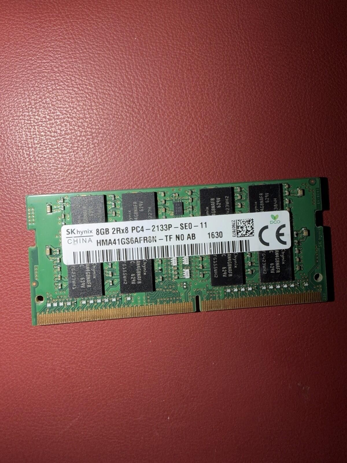 SK HYNIX 8Gb DDR4 2Rx8 LAPTOP SODIMM MEMORY RAM PC4-2133P HMA41GS6AFR8N-TF