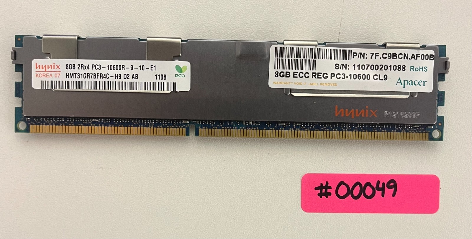 Hynix 8GB 2RX4 PC3-10600R DDR3-1333 Server Memory RAM HMT31GR7BFR4C-H9