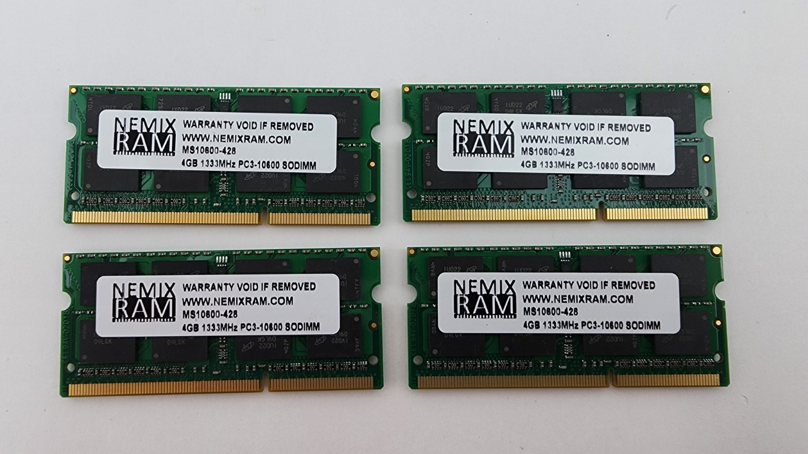 Nemix Ram 4x4GB DDR3 PC3-10600 1333MHZ SODIMM 16GB Kit TESTED
