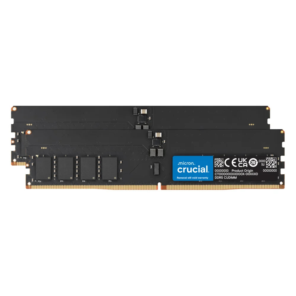 Crucial CUDIMM 128GB (2x64GB) DDR5-6400 CL52 RAM Black CT2K64G64C52CU5