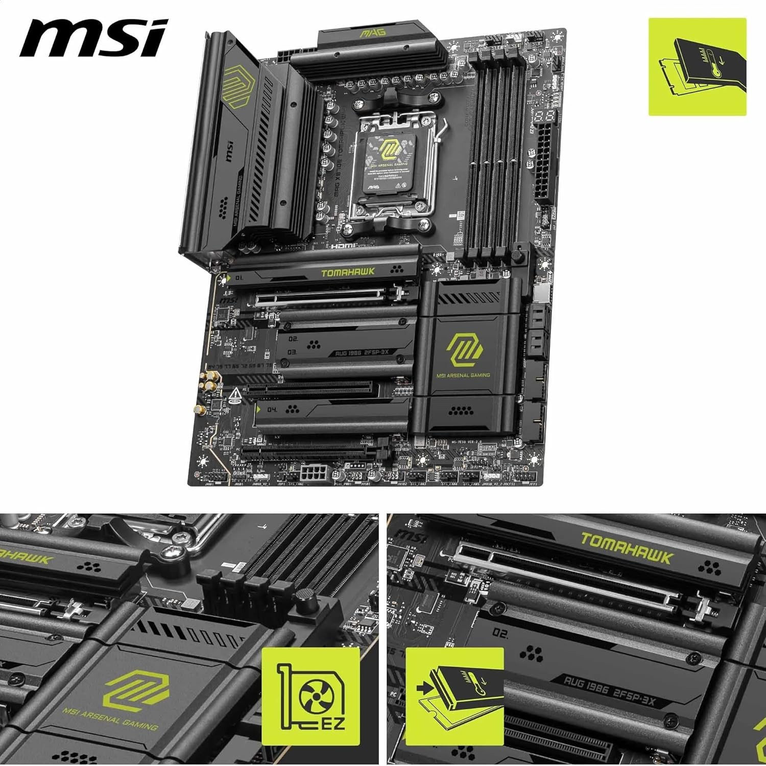 (Factory Refurbished) MSI MAG MAG X870E TOMAHAWK WIFI AM5 AMD ATX Motherboard