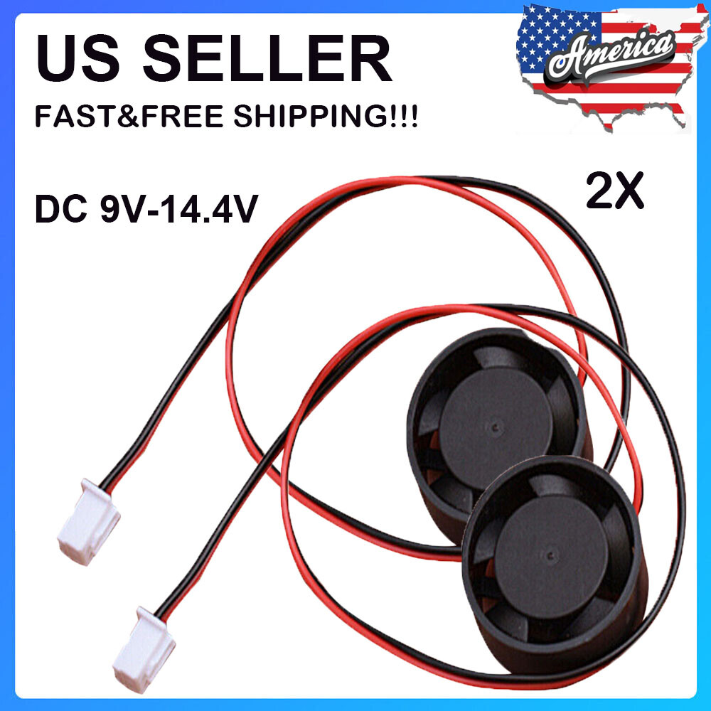 2x DC 12V Mini 2510 Brushless DC Cooling Fan 800RPM Quiet Large Air Volume Fan u
