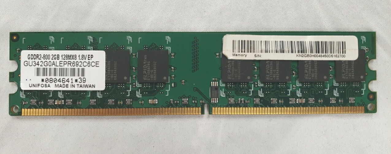 Unifosa GDDR2-800 2GB 128MX8 1.8V EP MEMORY RAM GU342G0ALEPR692C6CE