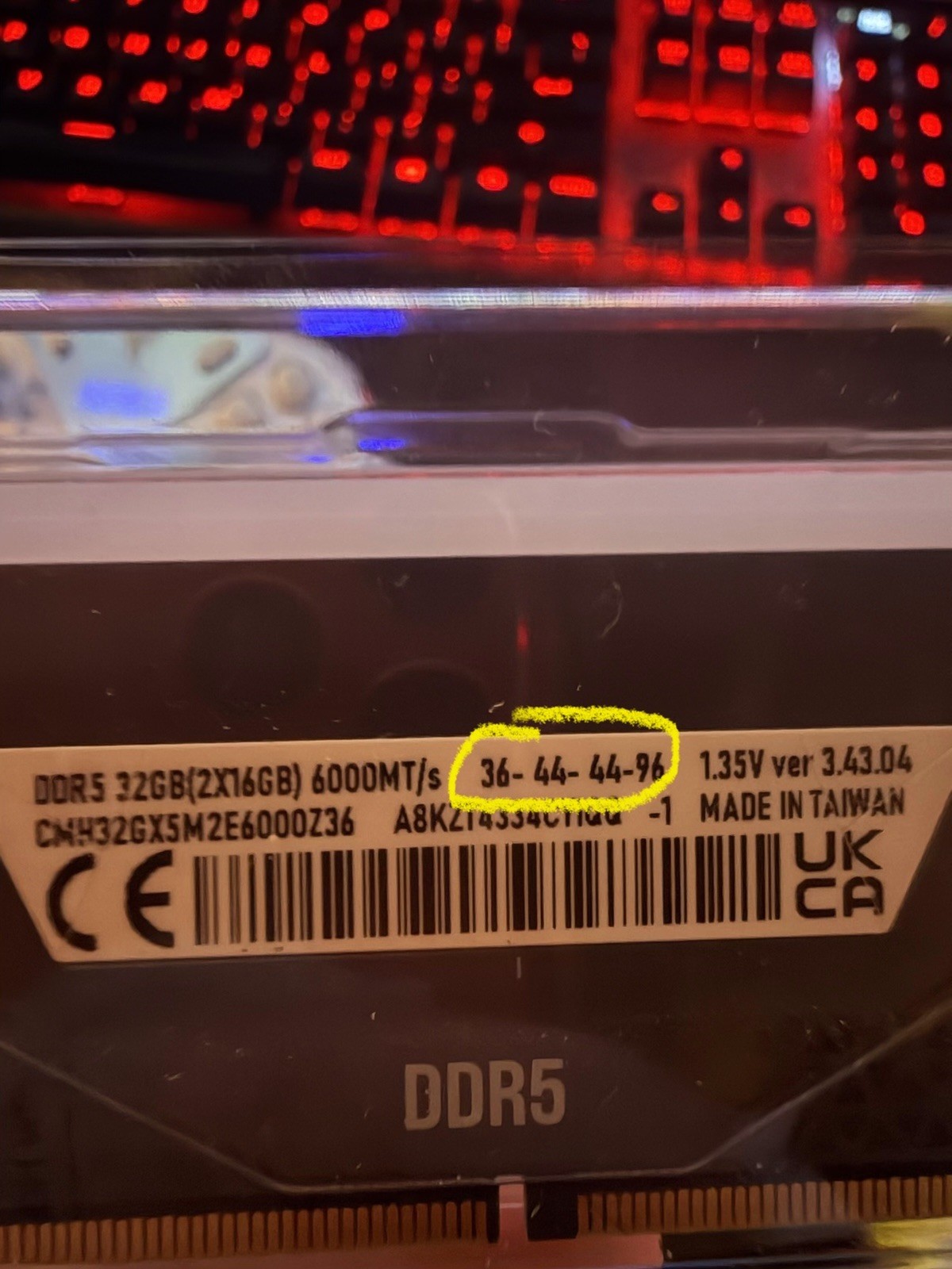 Corsair Vengeance RGB 32GB (2x16GB) DDR5-6000mhz CL36