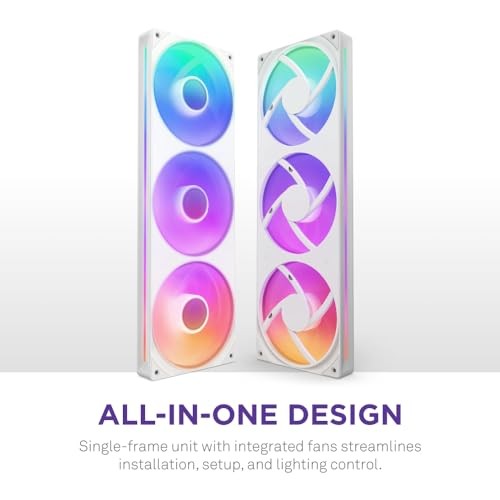 F360 – Single-Frame Fan Unit with 3 x 120mm RGB Fans – 360mm White RGB Core