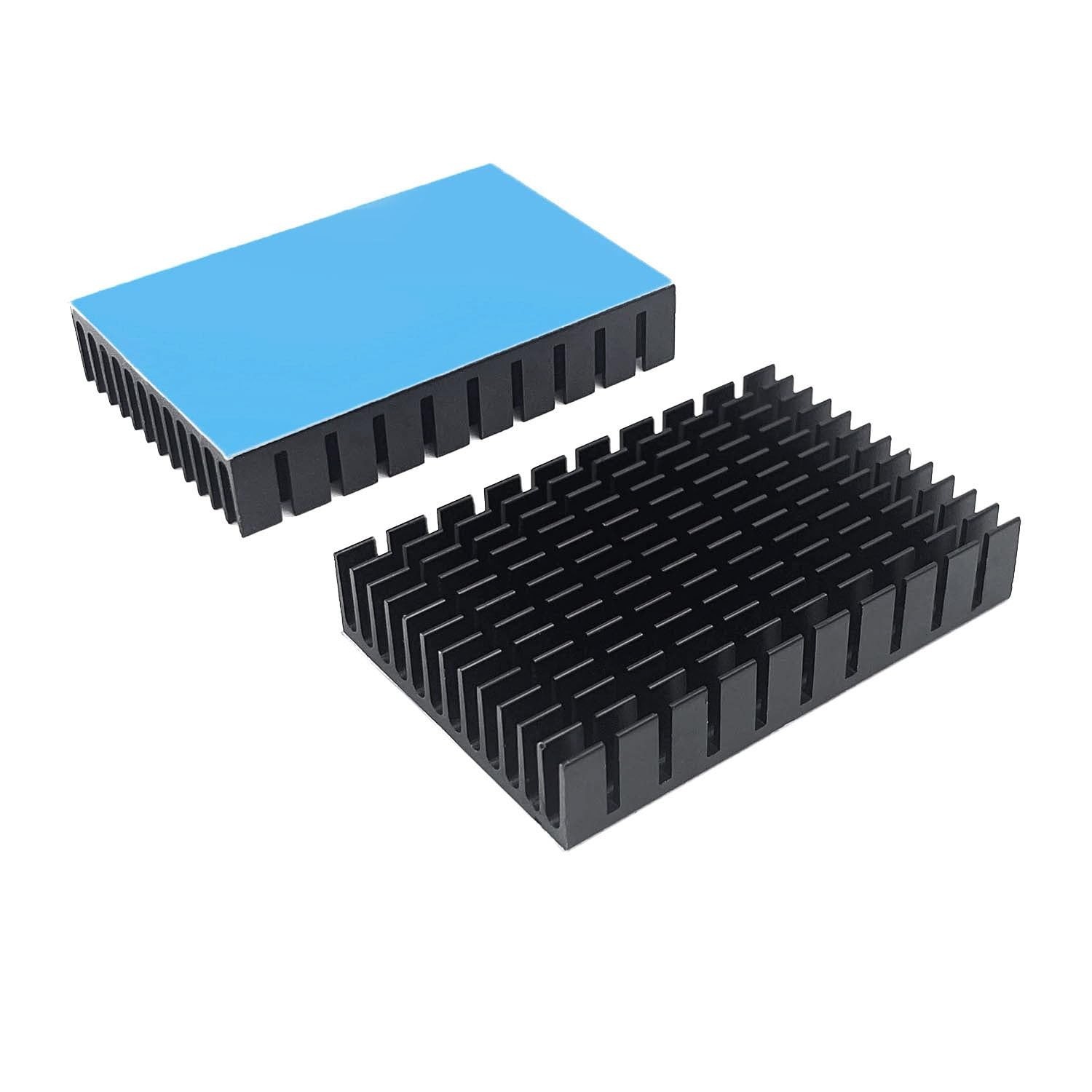 2PCS Black Aluminum Heat Sink with Thermal Conductive Adhesive Tape, 2.36×1.5…