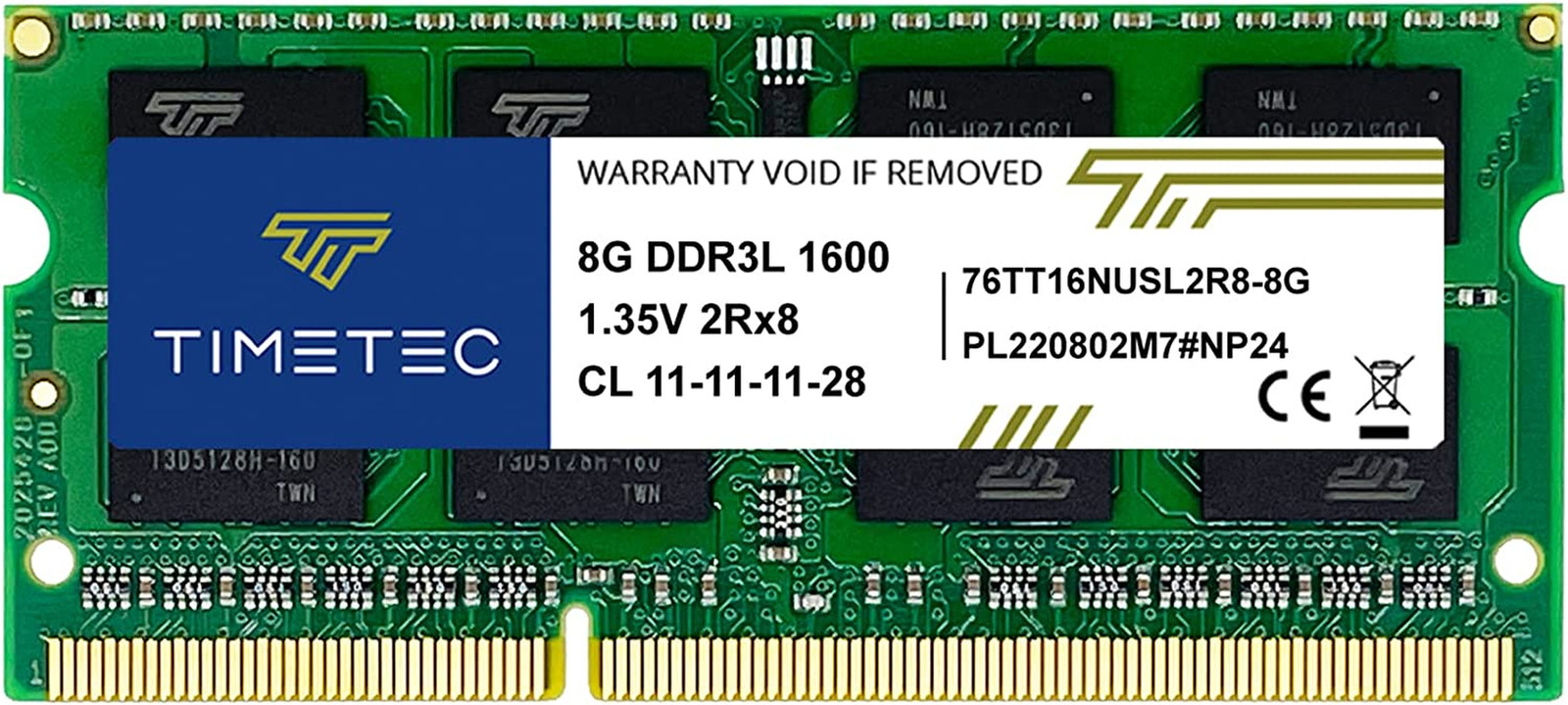 8GB DDR3L / DDR3 1600Mhz PC3L-12800 / PC3-12800 Non-Ecc Unbuffered