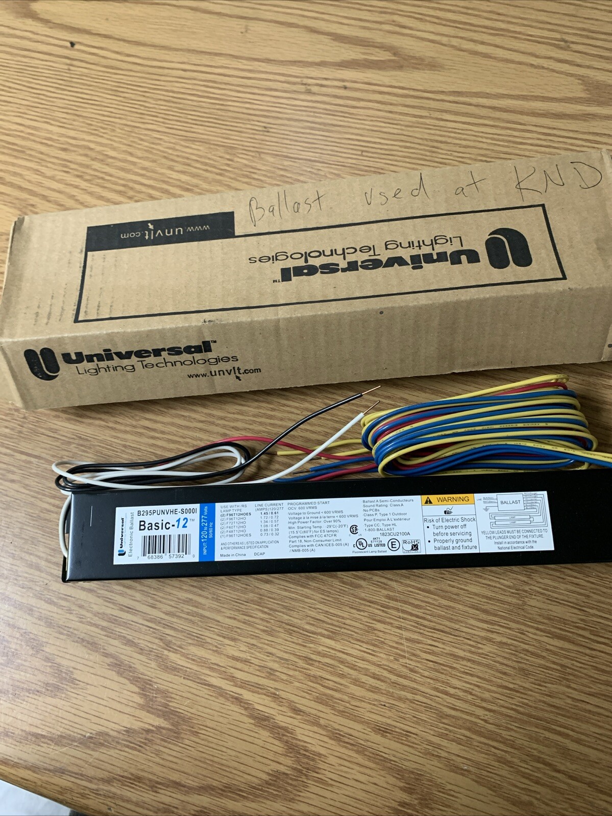 UNIVERSAL B295PUNVHE-S000I BALLAST BASIC-12 30 Days Warranty See Pics