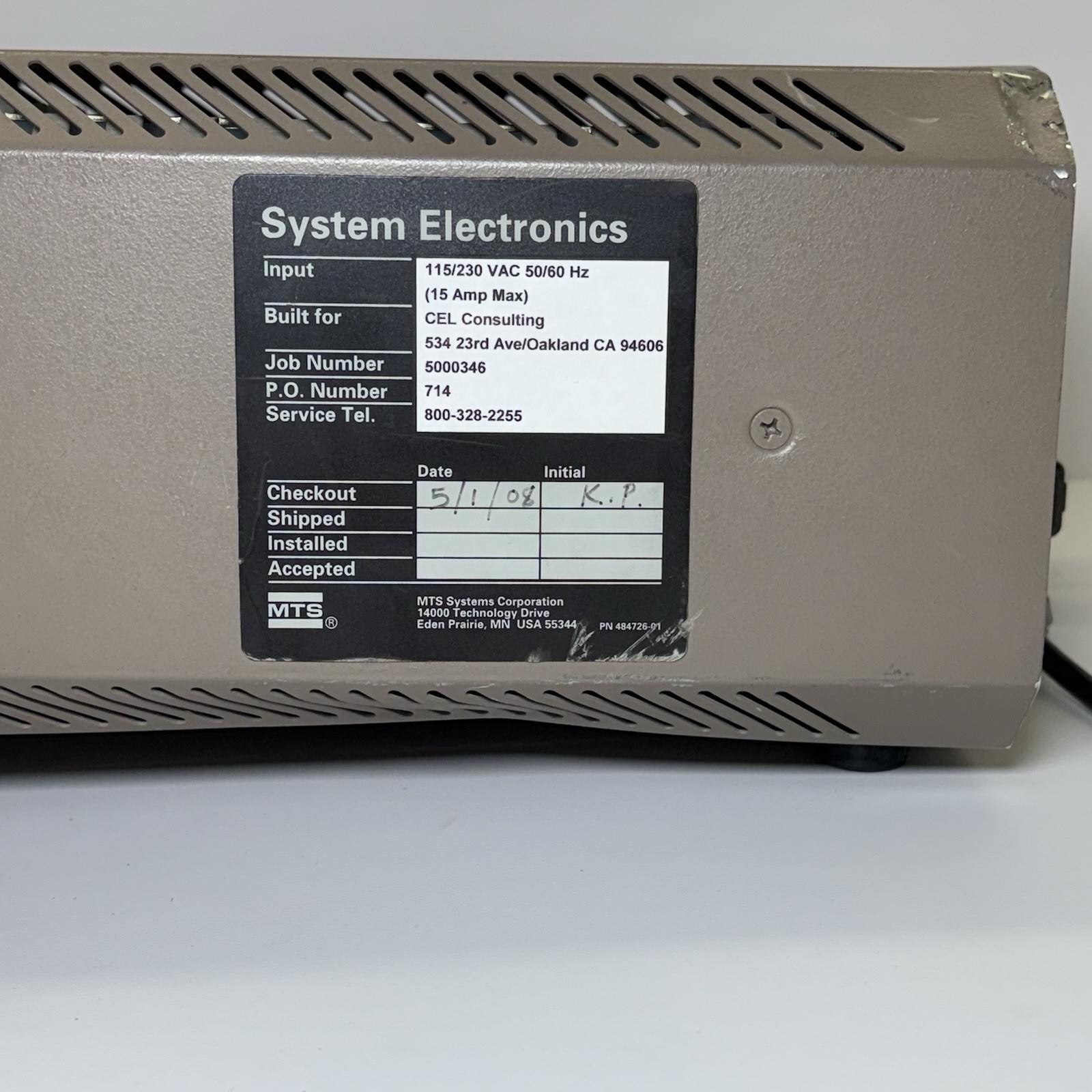 MTS 407 Hydraulic Controller Industrial Testing Equipment (Powers On)