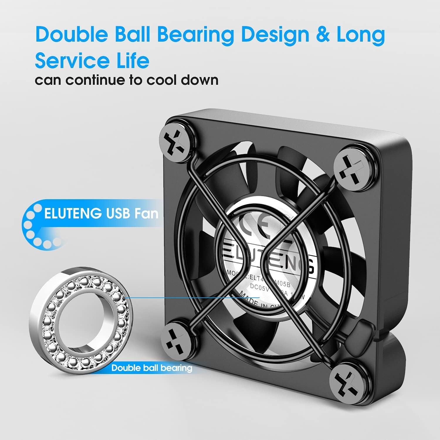 Dual 40mm USB Fan with 3 Speeds Adjustable 5V PC Fan Max 5500RPM 40mm* 40mm*25mm