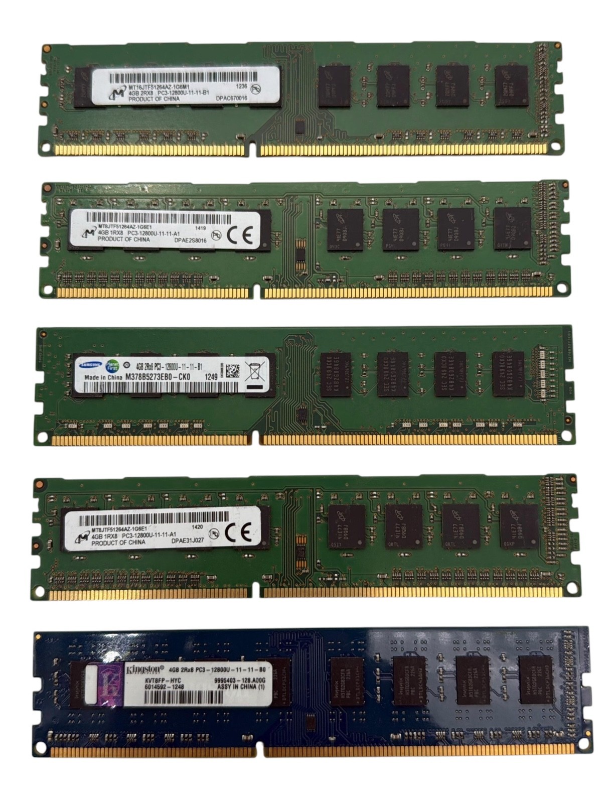 Lot of 50 Major Brand 200GB 50x4GB PC3-12800 DDR3-1600 DIMM Desktop Memory RAM