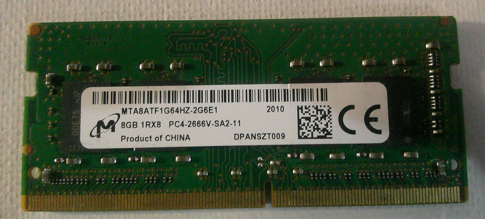 Micron 8GB 1Rx8 PC4-2666V-SA2-11 DDR4 MTA8ATF1G64HZ-2G6E1