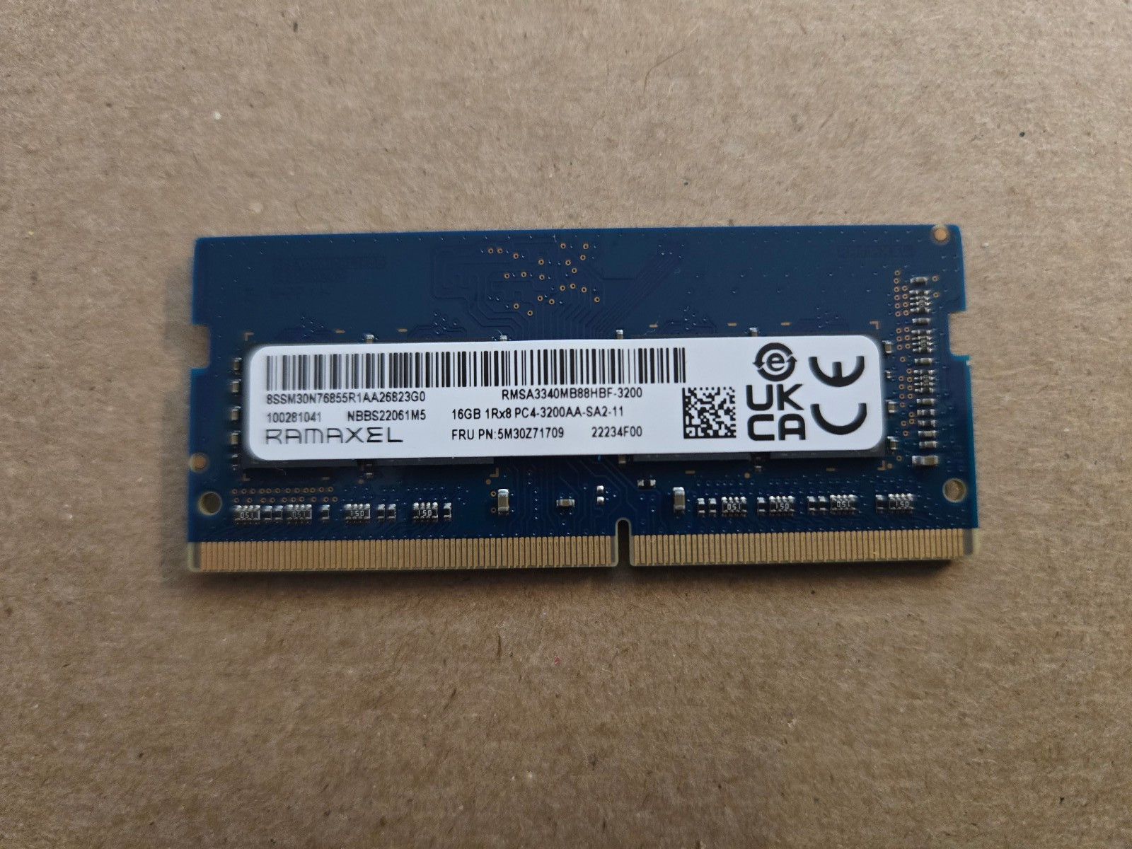 RAMAXEL 16GB 1RX8 PC4-3200AA-SA2-11-RMSA3340MB88HBF-3200-LAPTOP MEMORY