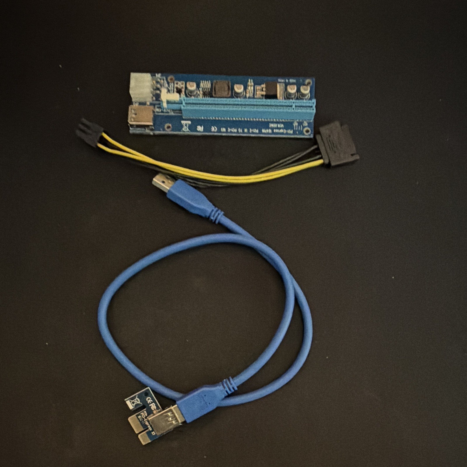 12 count – PCIe x1 to x16 USB 3.0 Riser Card Adapter Kit w/ USB & Power Cable