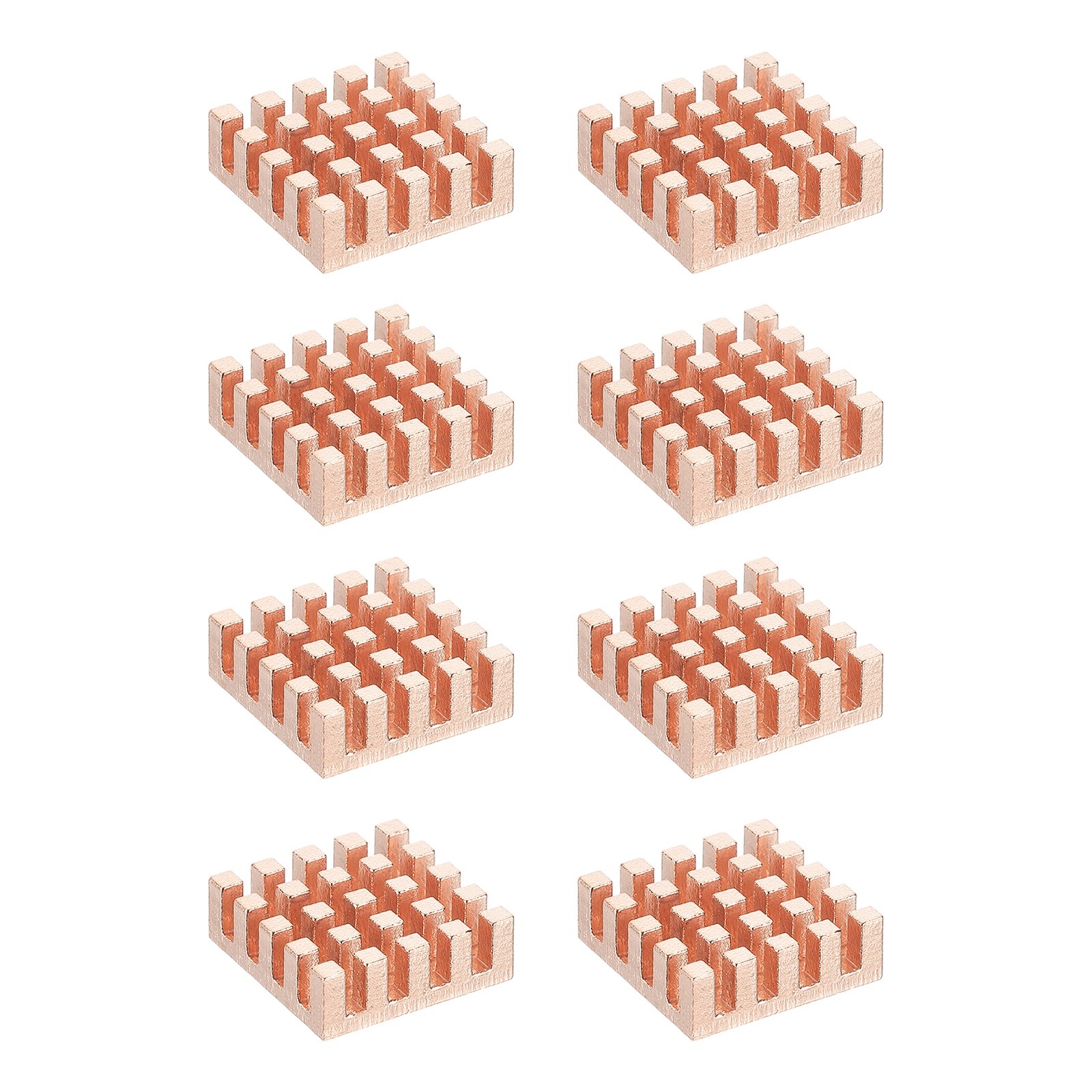 8 Pcs Copper Heatsink 15x15x5mm, Heat Sink Cooler Radiator for Raspberry Pi