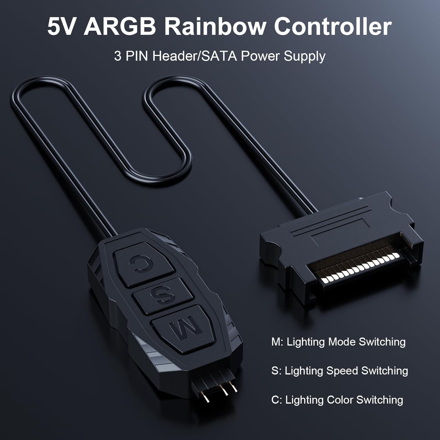 ARGB PC Fans Controller Kit with Remote for RGB Fans and Heat Sink 3 Pin