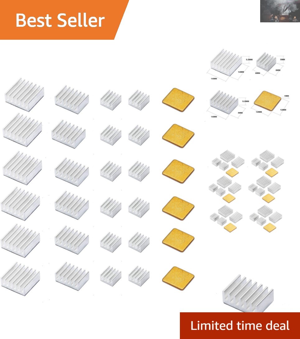 Ultimate 30 PCS Raspberry Pi Heatsink Kit – Aluminum & Copper Cooling Solution