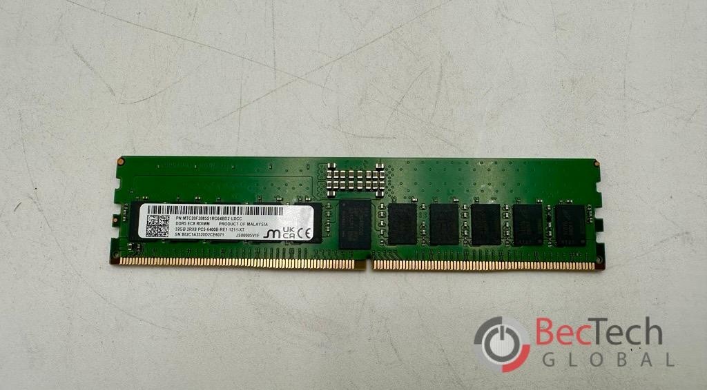 Micron 32GB DDR5-6400 PC5-51200 EC8 RDIMM Server Memory RAM MTC20F2085S1RC64BD2