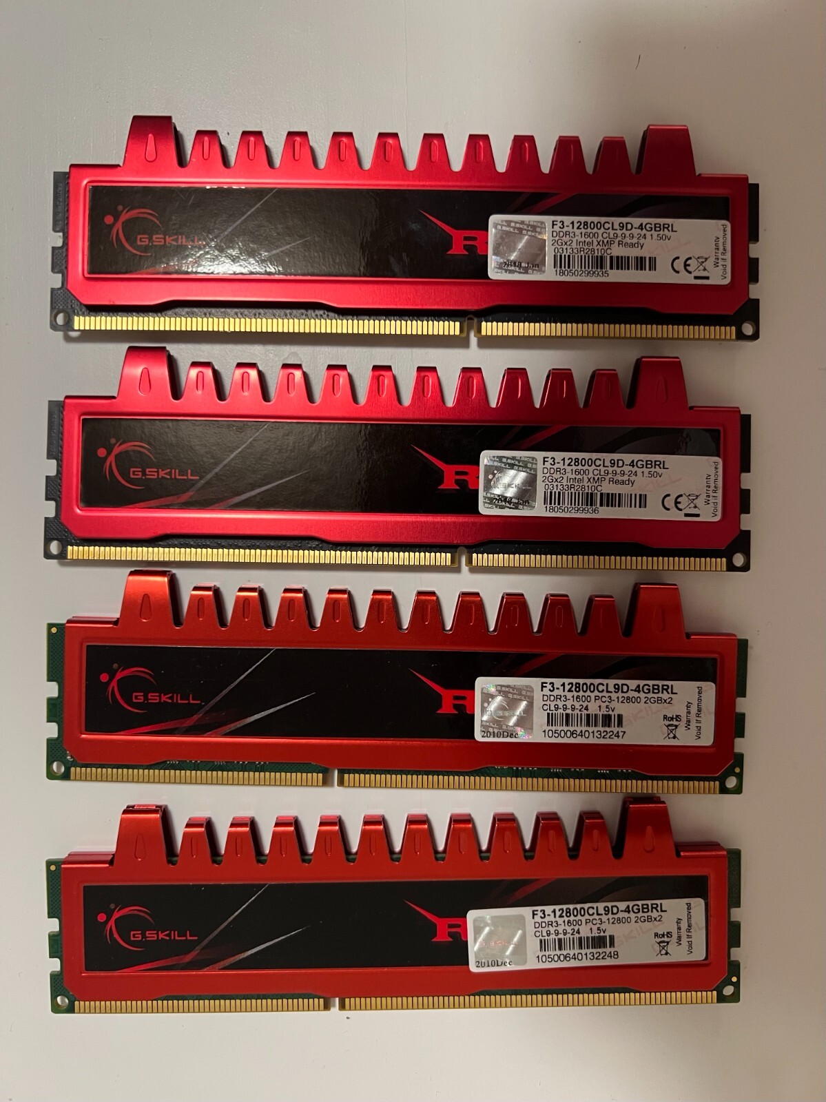 G.SKILL Ripjaws 8GB set 4x2GB PC3-12800 DDR3-1600 PC3 RAM F3-12800CL9D-4GBRL#E17
