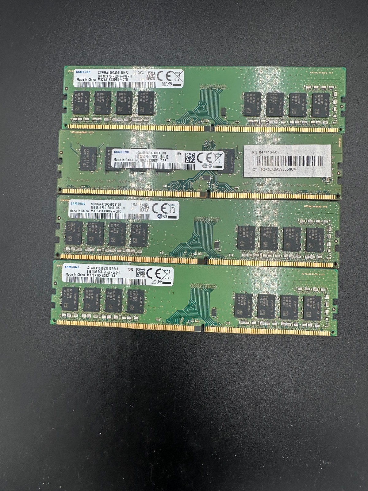 32 GB (4x8GB) Samsung DDR4 PC4-2666V M378A1G43DB0-CPB – Desktop RAM – Tested