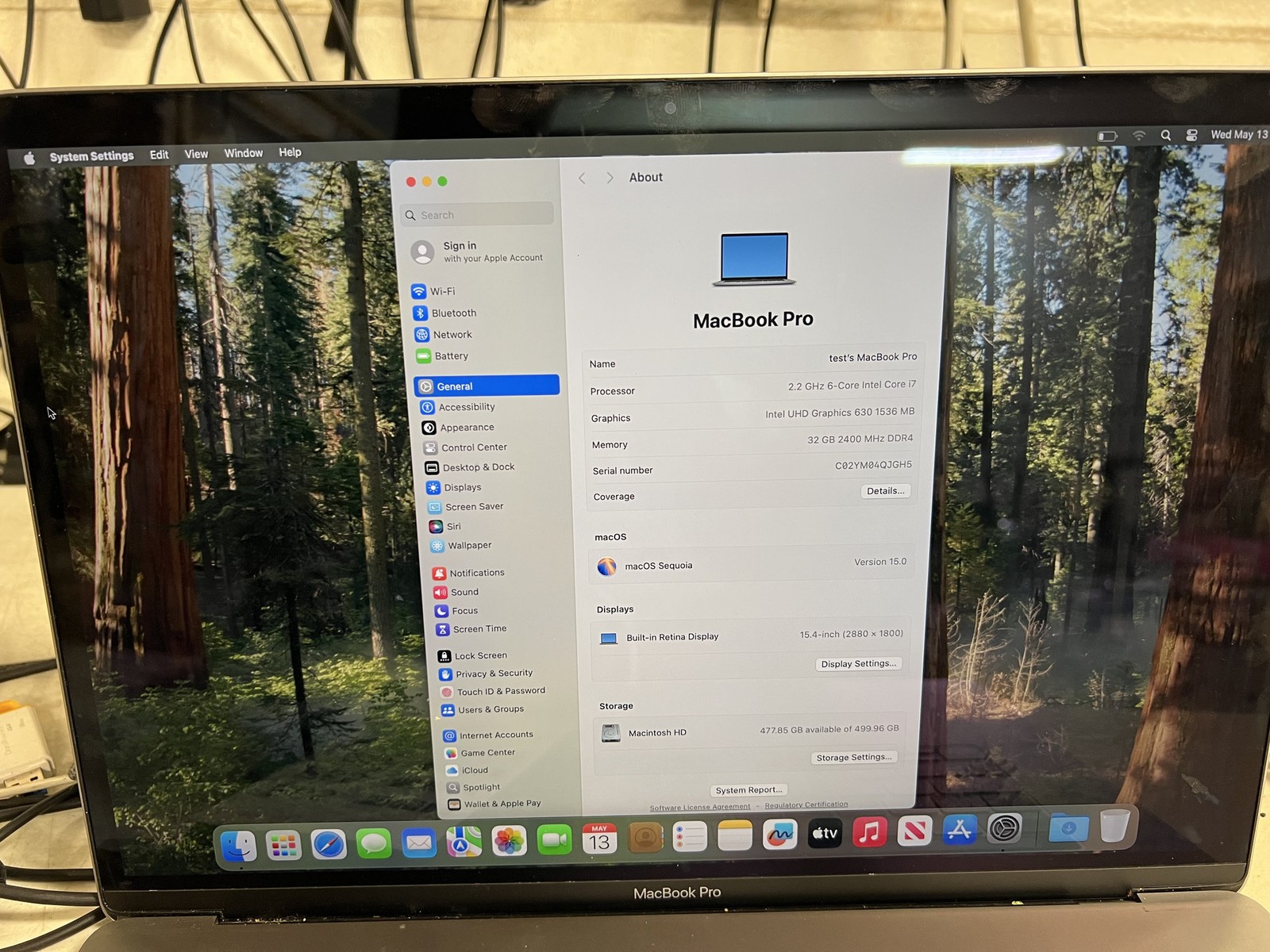 Apple MacBook Pro 15″ A1990 2018 i7 2.2Ghz Logic Board 32GB 512GB 820-01041-A