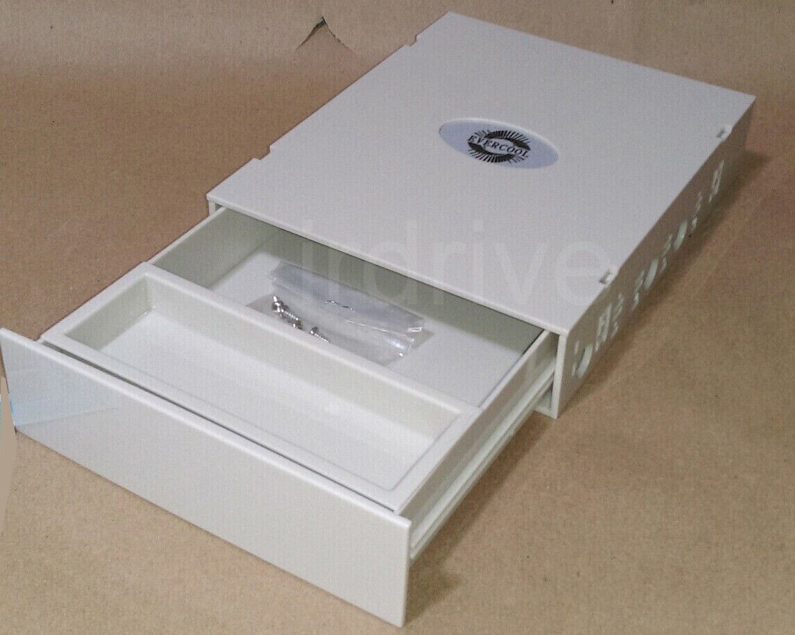 New Evercool Desktop PC Case Front 5.25″ Drive Bay Beige Panel Storage Drawer