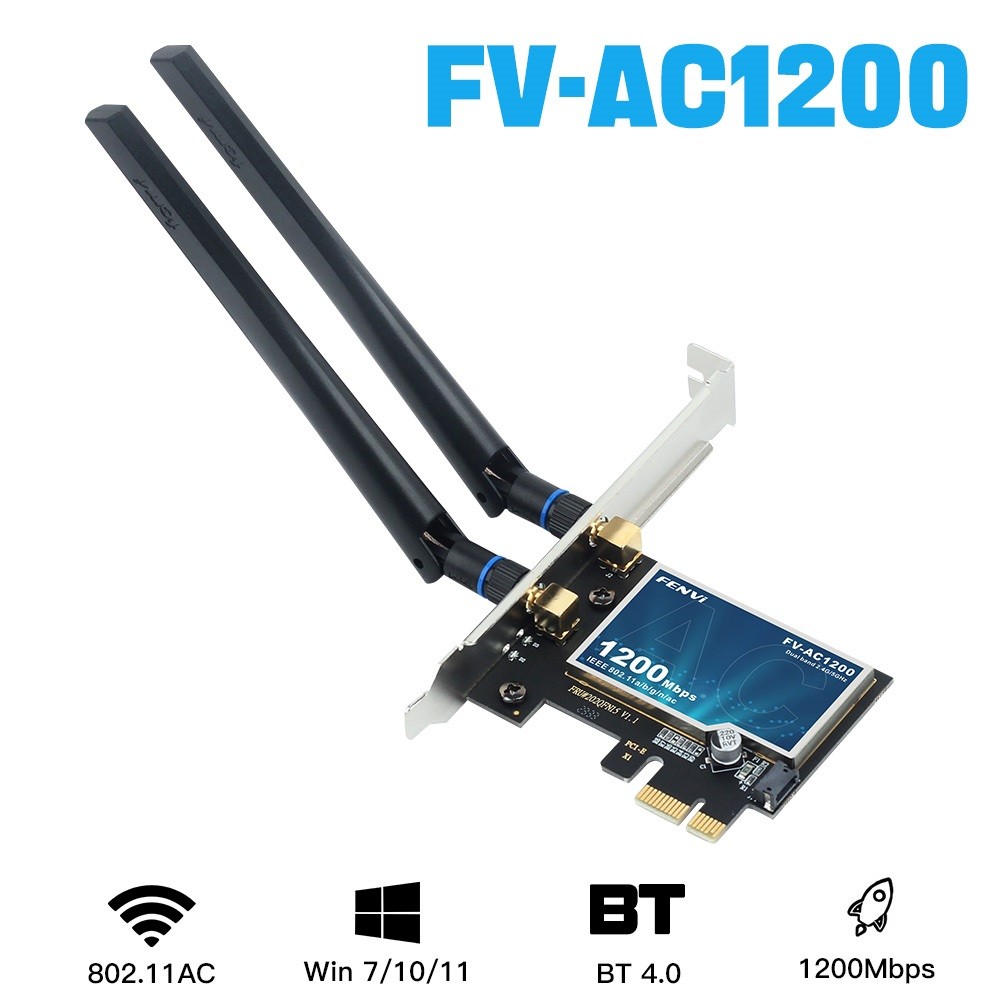 FV-AC1400 PICe WiFi Adapter 802.11AC Bluetooth 4.0 Internal Card Desktop PC