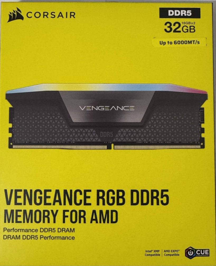 Corsair Vengeance RGB 32GB (2x16GB) RAM DDR5 6000MHz CL36 CMH32GX5M2M6000Z36