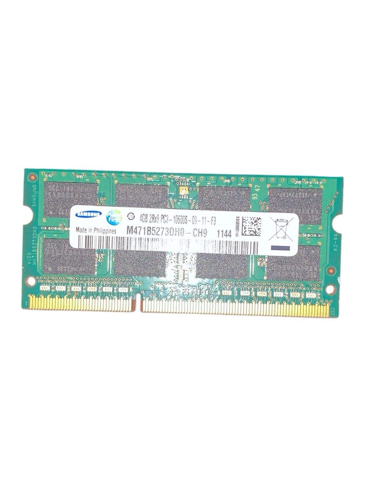 Samsung DDR3 SDRAM SO-DIMM 4GB 2Rx8 PC3-10600S-09-11-F3 Memory M471B5273DH0-CH9