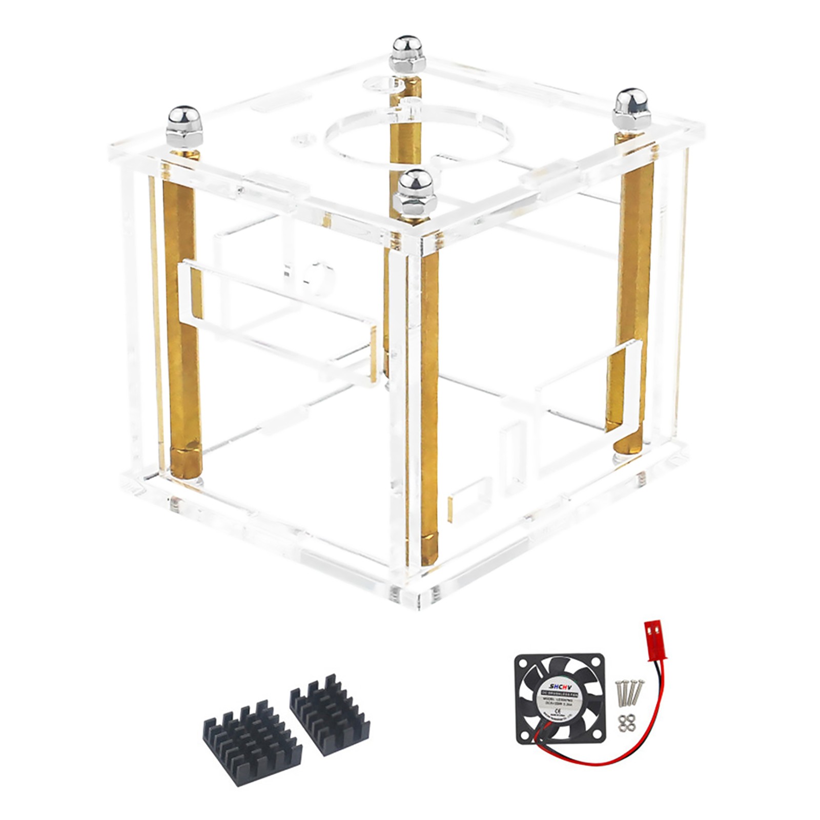 Acrylic Enclosure Clear Shell Case Part W/ Cooling Fan For Orange Pi Zero 3