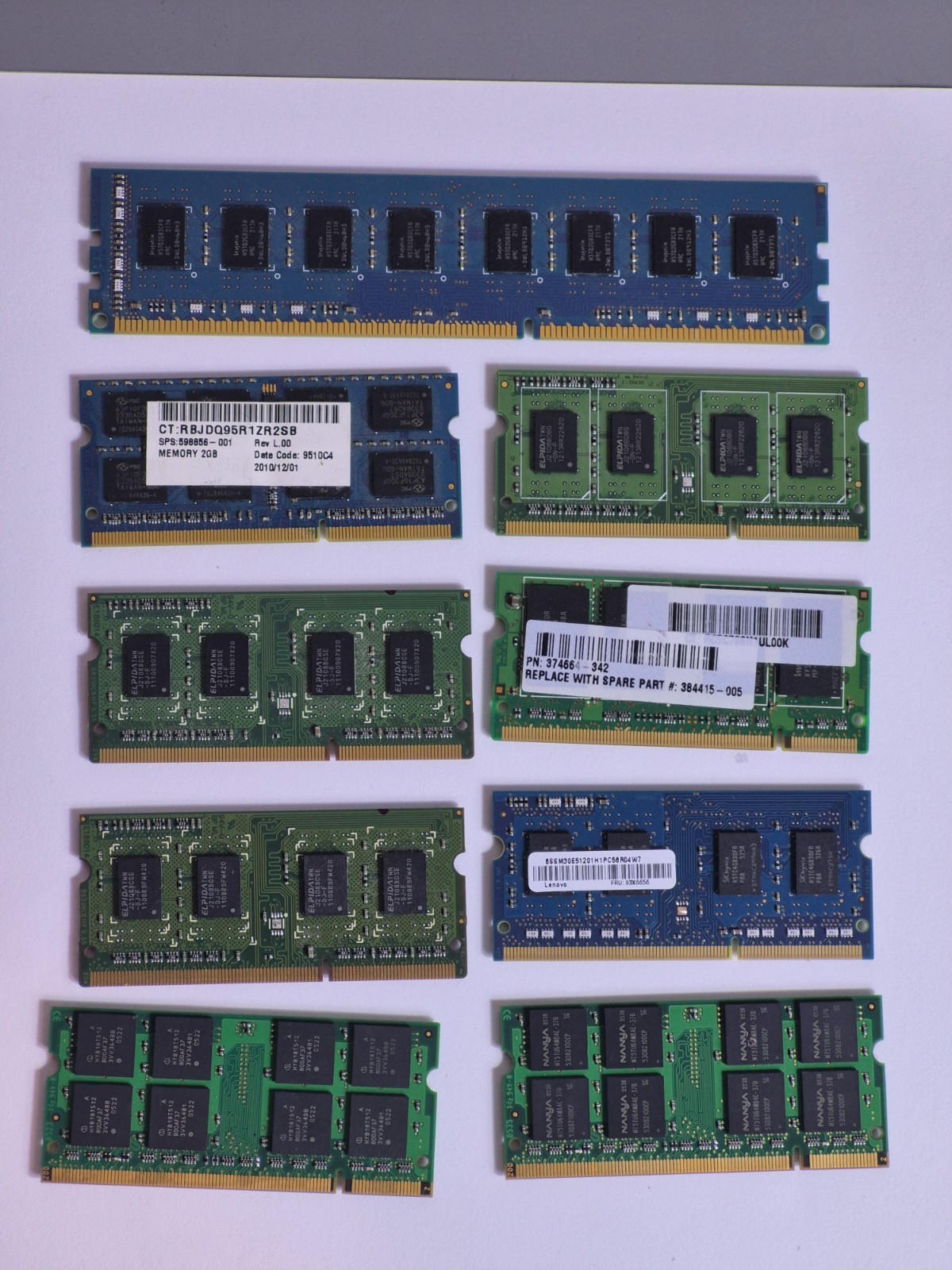 Misc Lot of RAM Memory Modules Laptop and Desktop