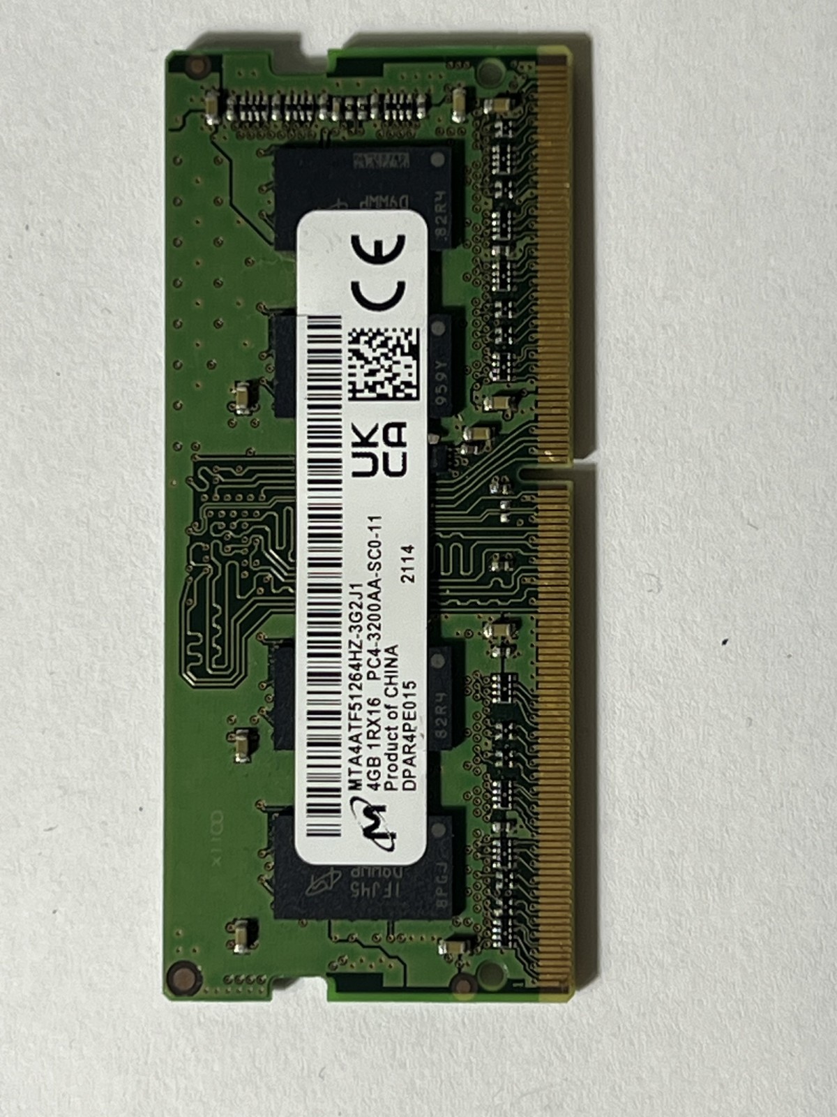 MICRON 4GB DDR4 RAM 3200 MHz PC4-25600 SODIMM Laptop Memory MTA4ATF51264HZ-3G2J1