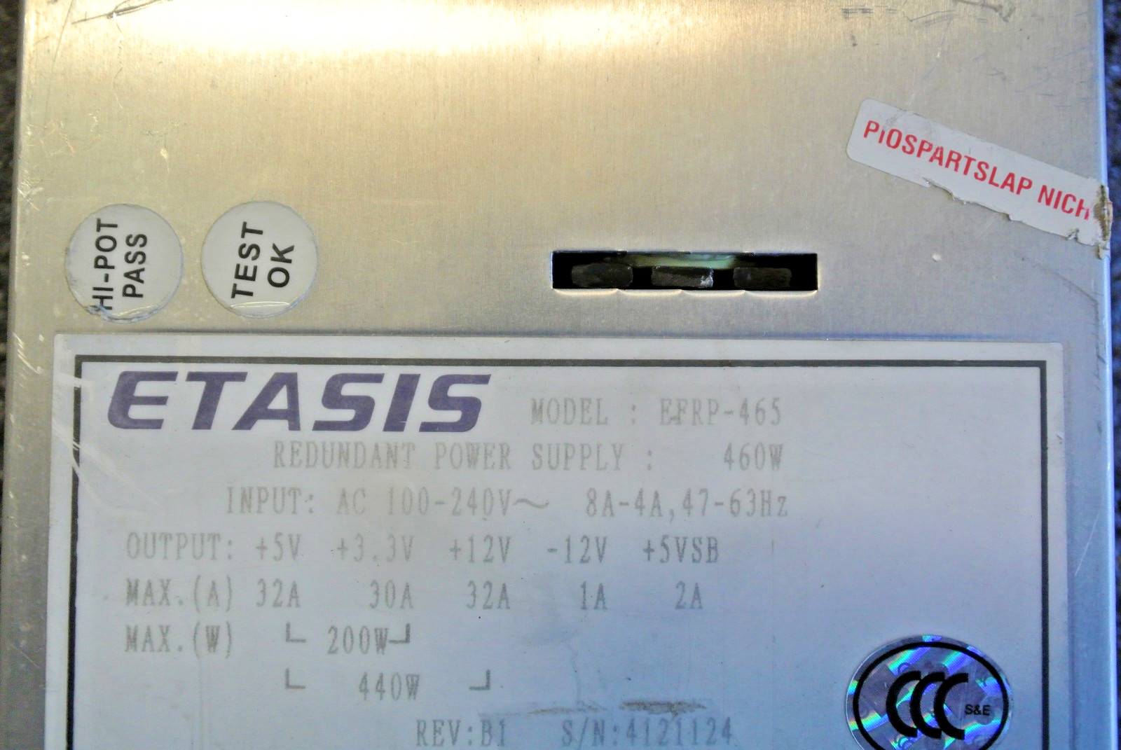 INFOTREND ETASIS EFRP-465 IFT-9270CPSU POWER SUPPLY