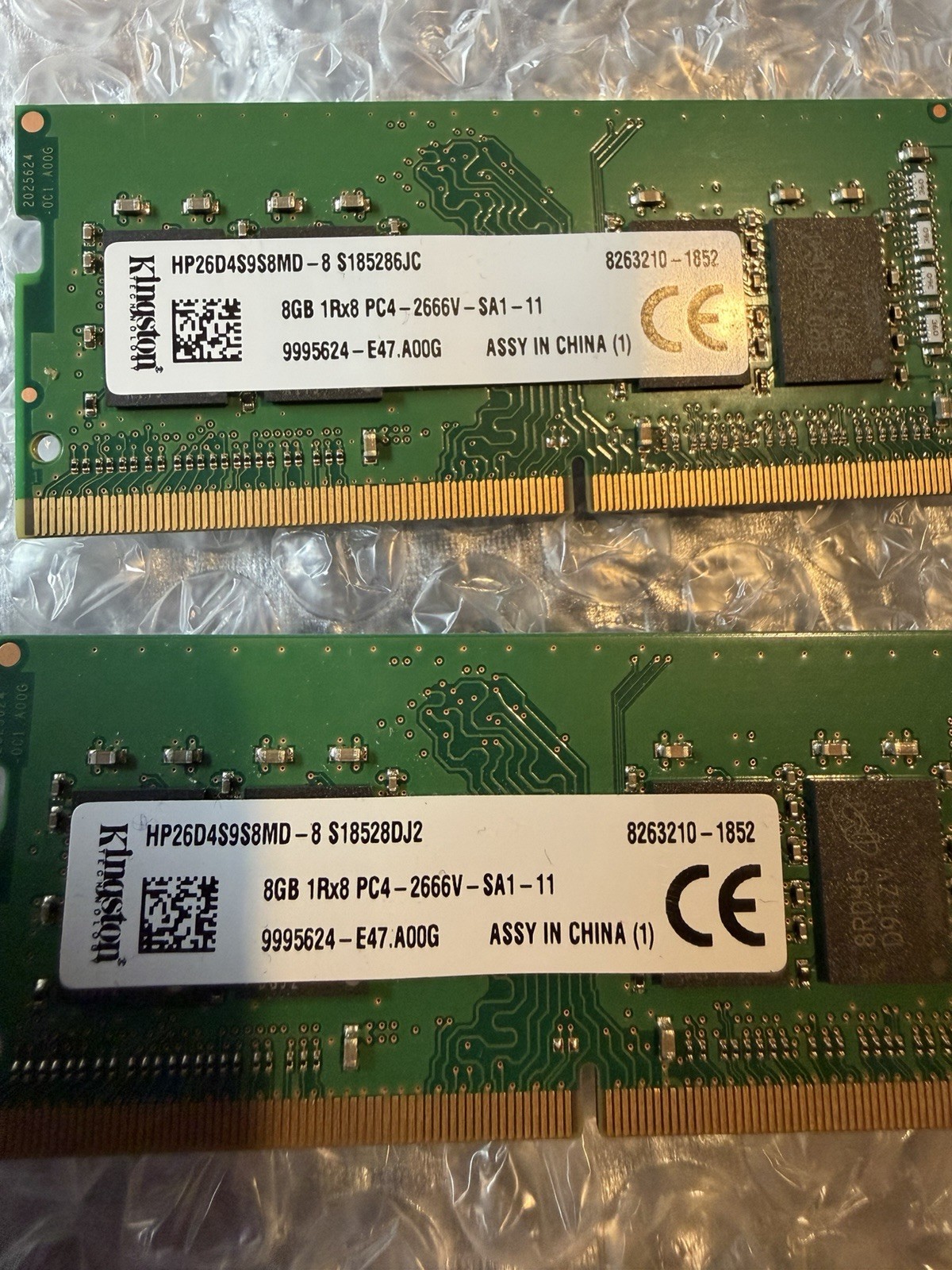 Kingston 16GB Kit 2x8GB DDR4-2666 PC4-2666V SO-DIMM Laptop Memory HP26D4S9S8MD-8
