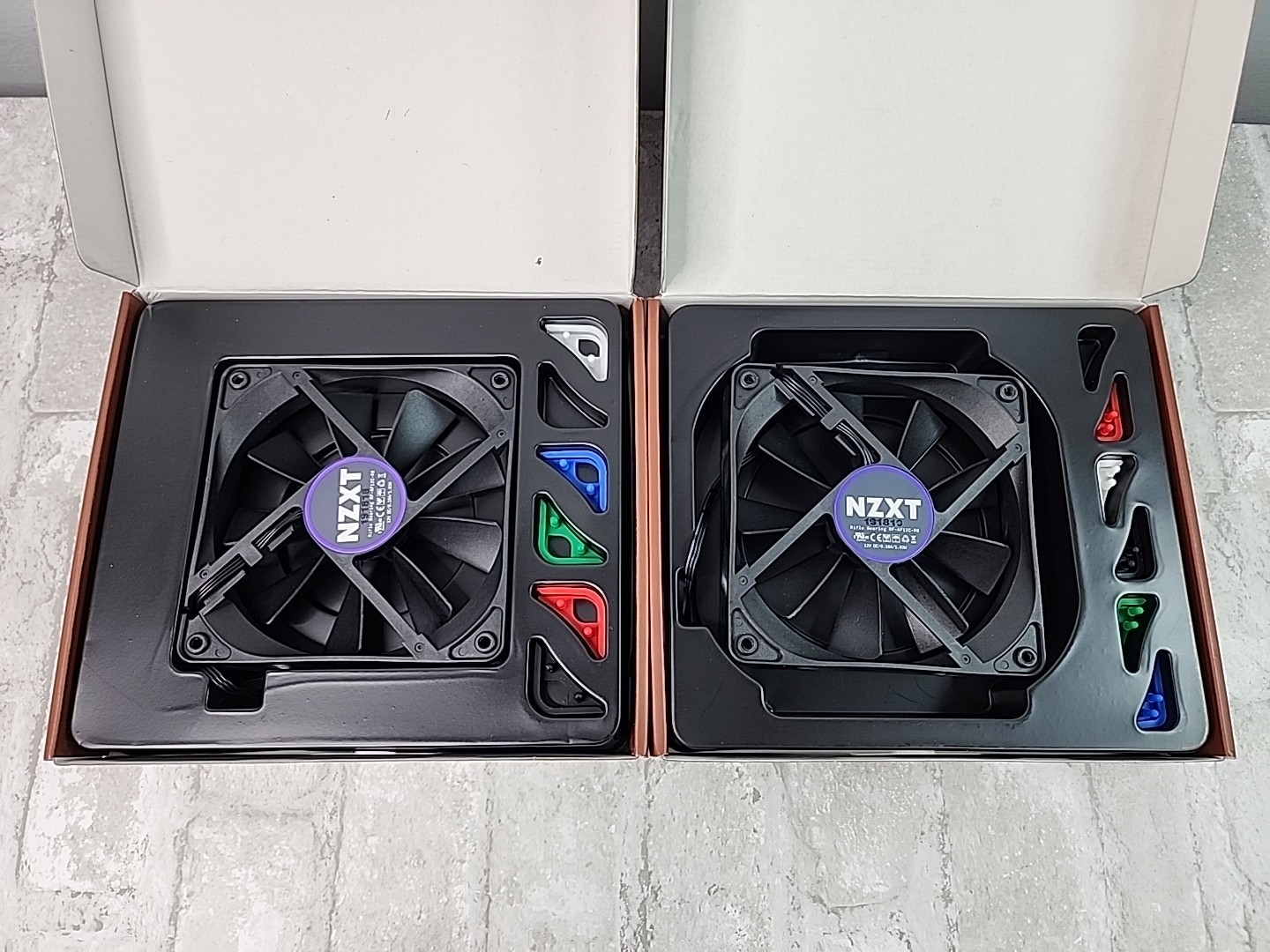 Lot of 2 NZXT Black Case Fans RF-AF12C-RB Rifle Bearing 12VDC 0.16A