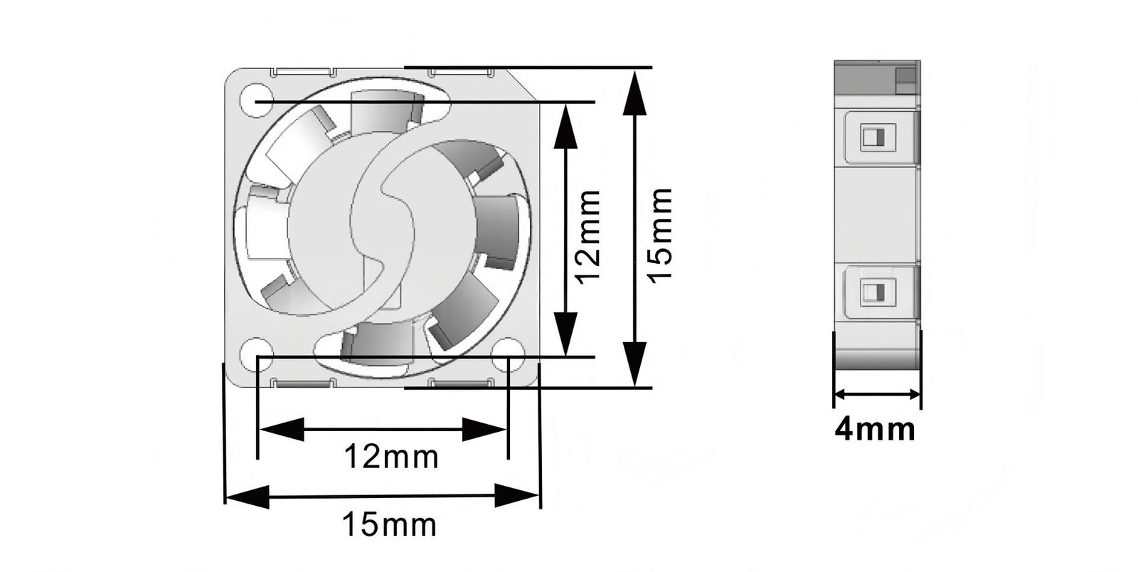5 PCS 15*4mm 5V 20000RPM 0.12CFM Miniature DC Cooling Fan