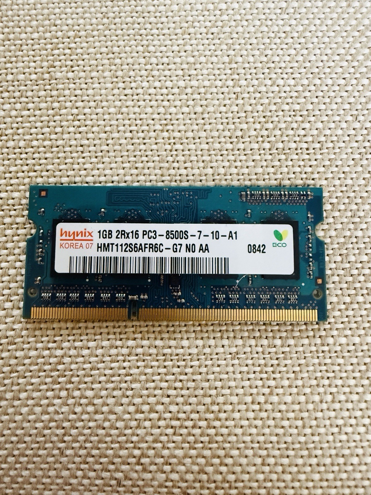 Hynix 1GB 2Rx16 PC3 – 8500S – 7 – 10 – A1 HMT112S6AFR6C – G7 NO AA 0842 RAM